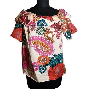 Trina Turk Sandbar Off The Shoulder Top in Floral Paisley, Women's Size Small
